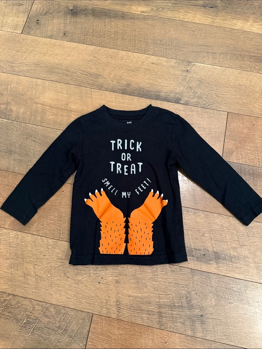 Carter's Black Long Sleeve 'Trick or Treat' Shirt with Orange Monster Feet